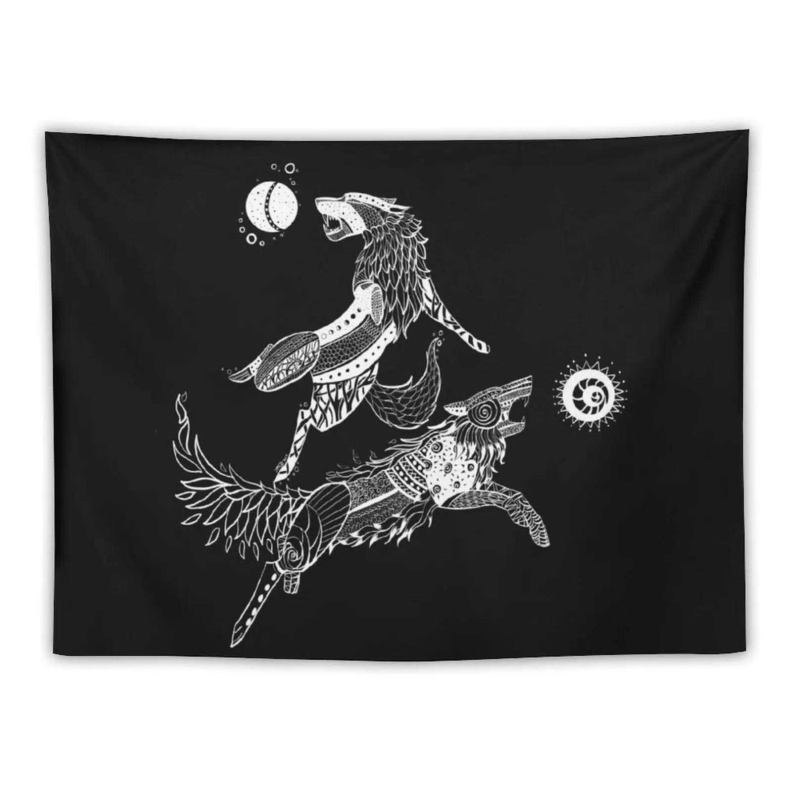 

Hati and Skll Tapestry Nordic Home Decor Aesthetic Room Decor Korean Room Decorations Aesthetics Tapestry