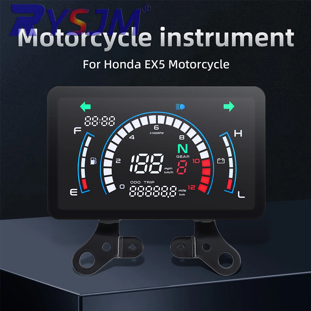 

Motobike Dashboard Motorcycle Digital Speedometer Total Mileage Indicator Light Waterproof and Shock Resistant for Honda EX5