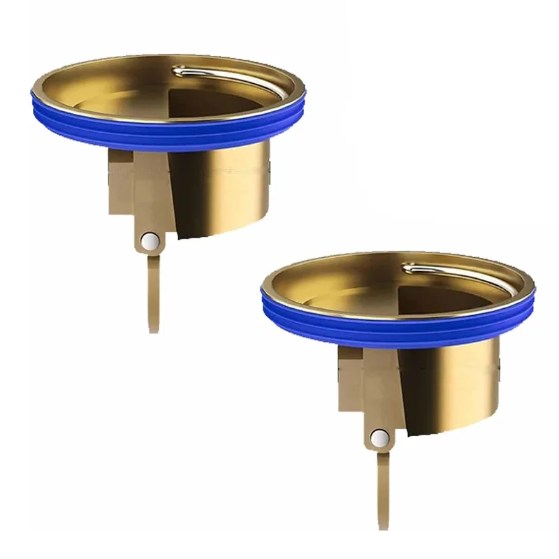 Floor Drain Core Floor Drain Odor Proof Core 2 Pcs Floor Drain Backflow Preventer, All Brass Thickened Anti-Backflow Sewer Core