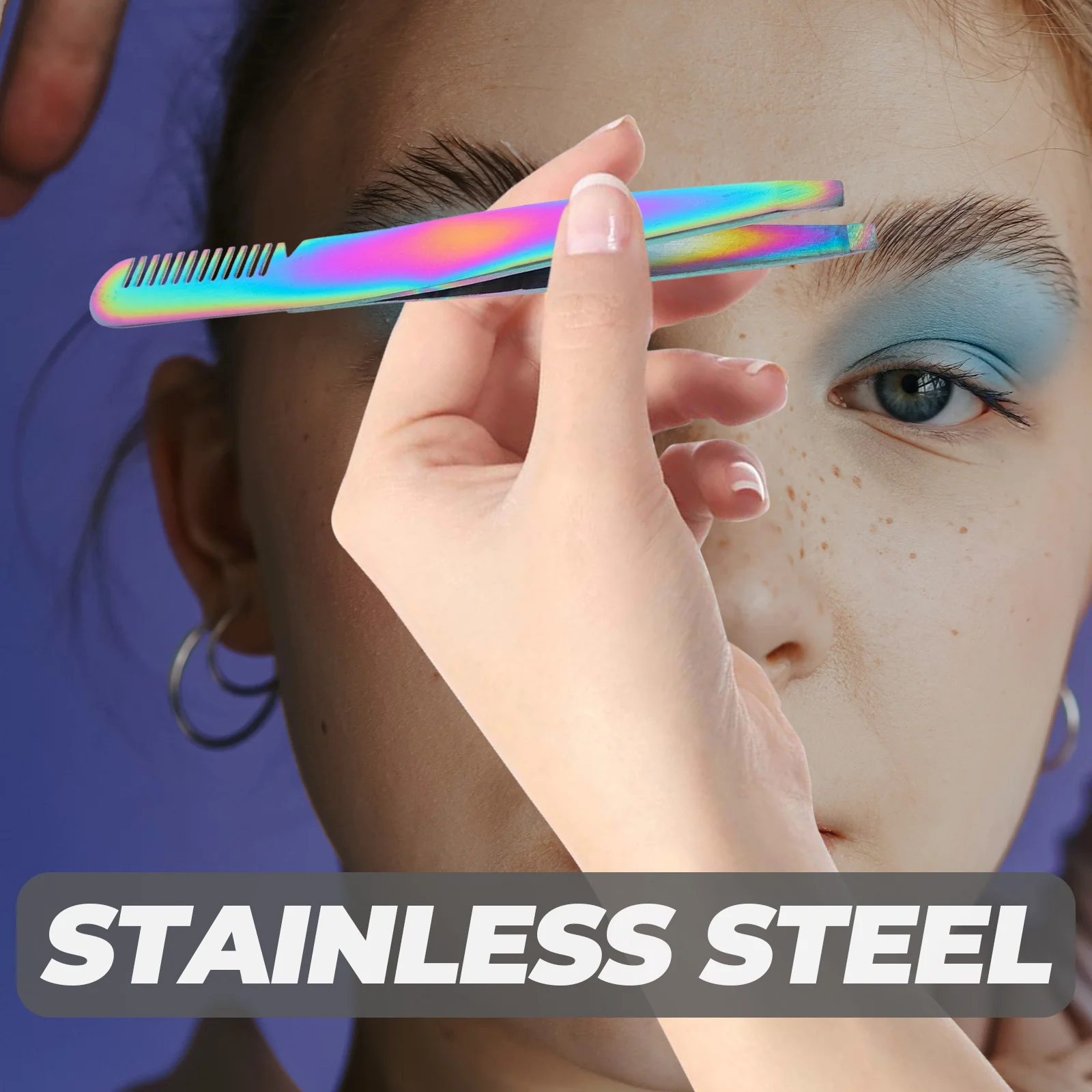 

4pcs Eyebrow Tweezers Stainless Steel Slant Tip Precision Tweezers For Women Facial Hair Removal Beauty Tools Eyelash Extensions