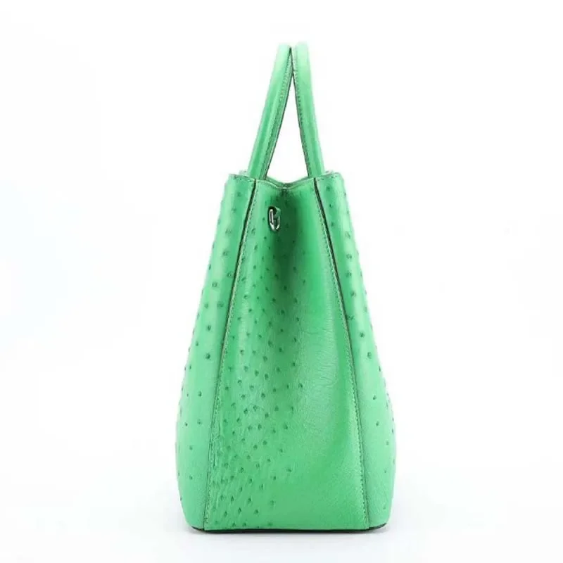 Source manufacturer  Ostrich leather women bag  classic   new package  Size: 32 cmx25cmx14cm women handbag