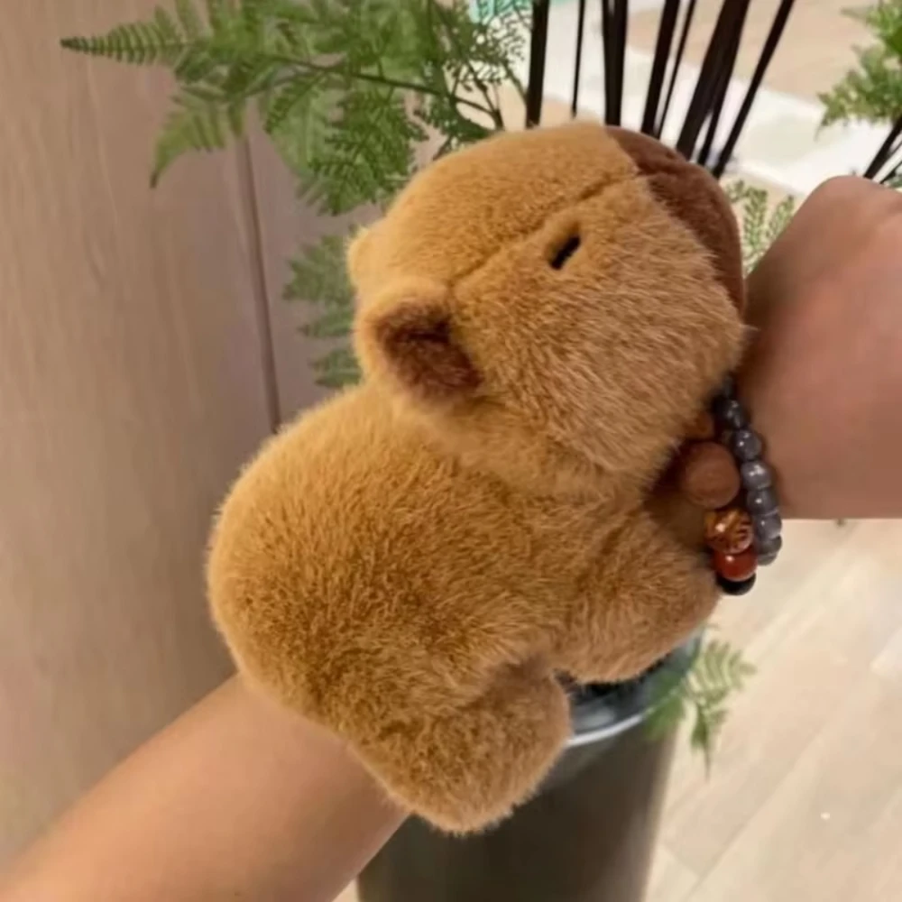 Capybara Plush Slap Bracelet - Fun Snap Wristband Toy for Kids Gift