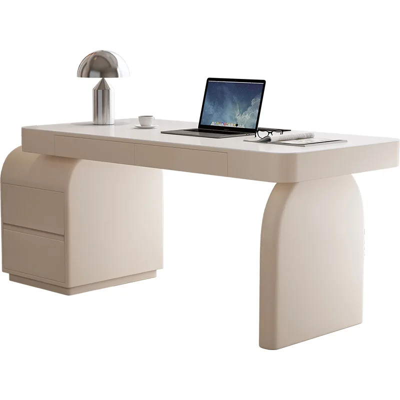 

French cream style desk modern simple high-end sense study computer light luxury dresser integrated