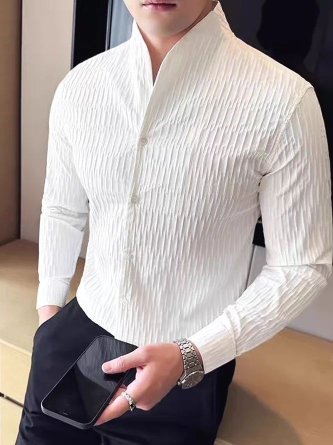 Embroidery Uniforms - Camicia Slim Fit a Maniche Lunghe