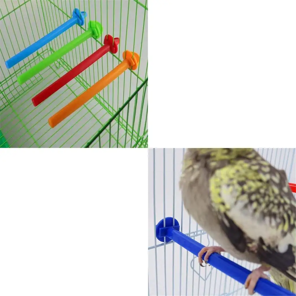  Bird Perch Parrot Plastic Standing Bar Random Color Rod Corner Stand for Birdbath Small Birds Training Toy 5 Pieces