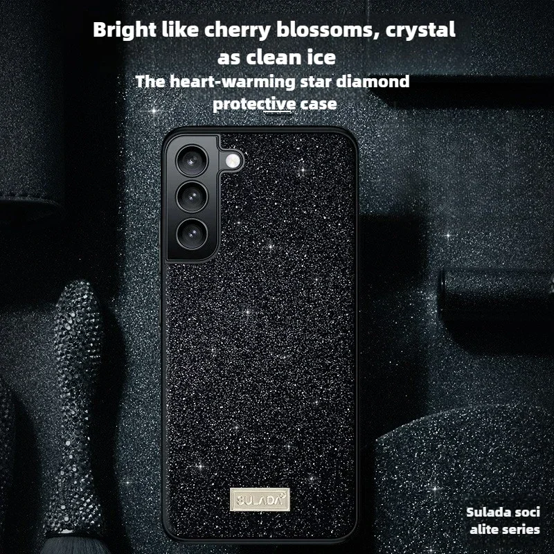 Роскошный блестящий силиконовый кожаный чехол для Samsung Galaxy S24 Ultra S23 S22 Plus, защитная задняя крышка с защитой от отпечатков пальцев