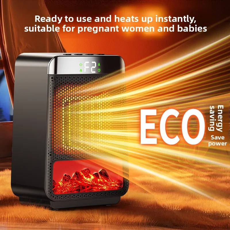 Cross-border new arrival3DDynamic flame heater Quiet and energy-efficient for home heatingPTCQuick-Heating Ambient Light Electri