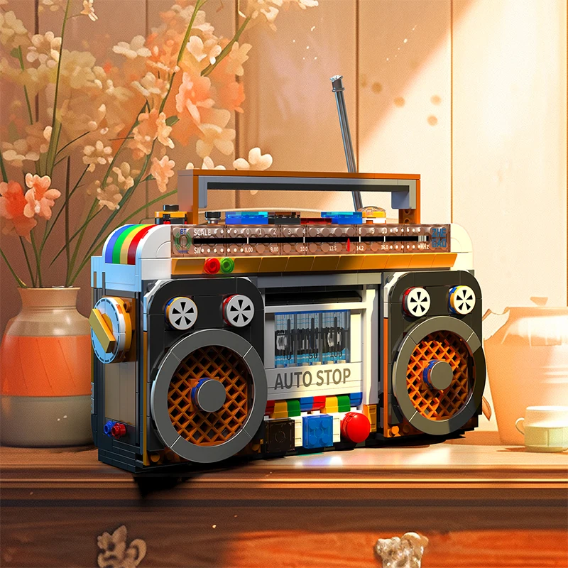 Vintage TV Radio Machine Model Building Block Mini Assembly Toys Creative Furniture Friend Series Decoration Sets For Kids Gifts