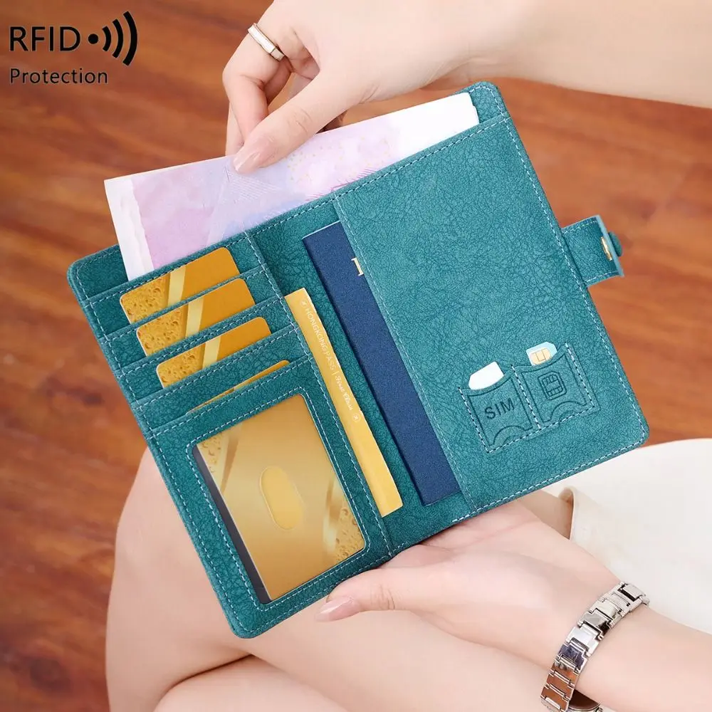 

Card Holder PU Passport Bag Passport Cover Purse Travel Wallet Airplane Check-in RFID Anti-theft Passport Clip