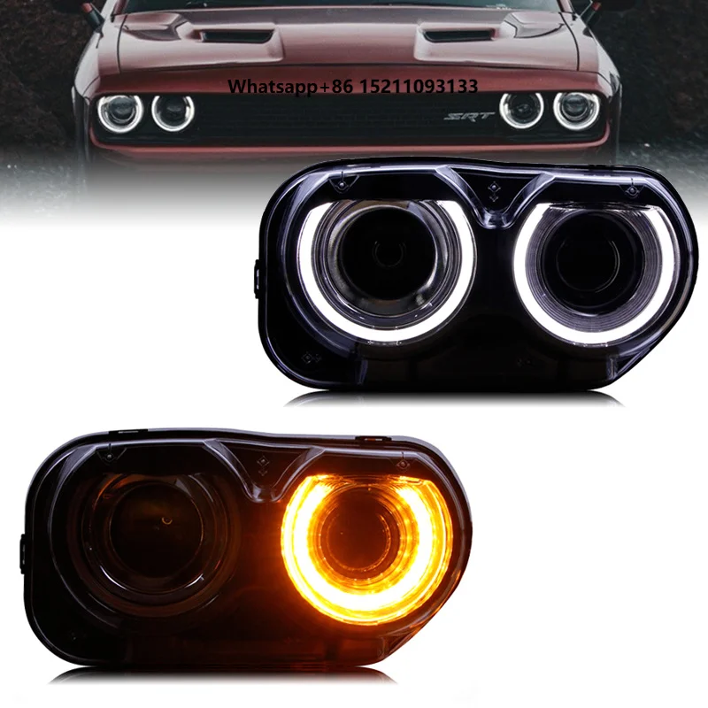 

2008-2014 SRT R/T LED Headlights Assembly 24V Sequential Car Front Lamps 6000K Color Temperature New