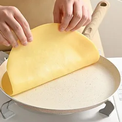 Non-Stick Crepe Pancake Pan Cookware Wooden Handle Aluminum Omelet Pan 6/8/10 Inch Beige Frying Pan Breakfast