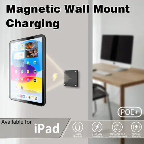 POE magnetiskt väggfäste med laddningsfodral, stöd, iPad-stativ, fodral för iPad mini 6:e generationen/iPad Pro 11 12.9 POE-ström 10 best sales iPad väggfäste med strömförsörjning - №5
