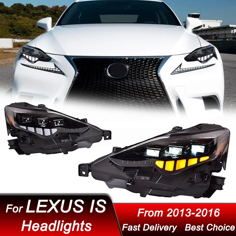 

Автомобильные фары для Lexus IS IS250 IS300 2013-2016 полная яркость новый стиль фары в сборе модернизированная линза проектора комплект аксессуаров