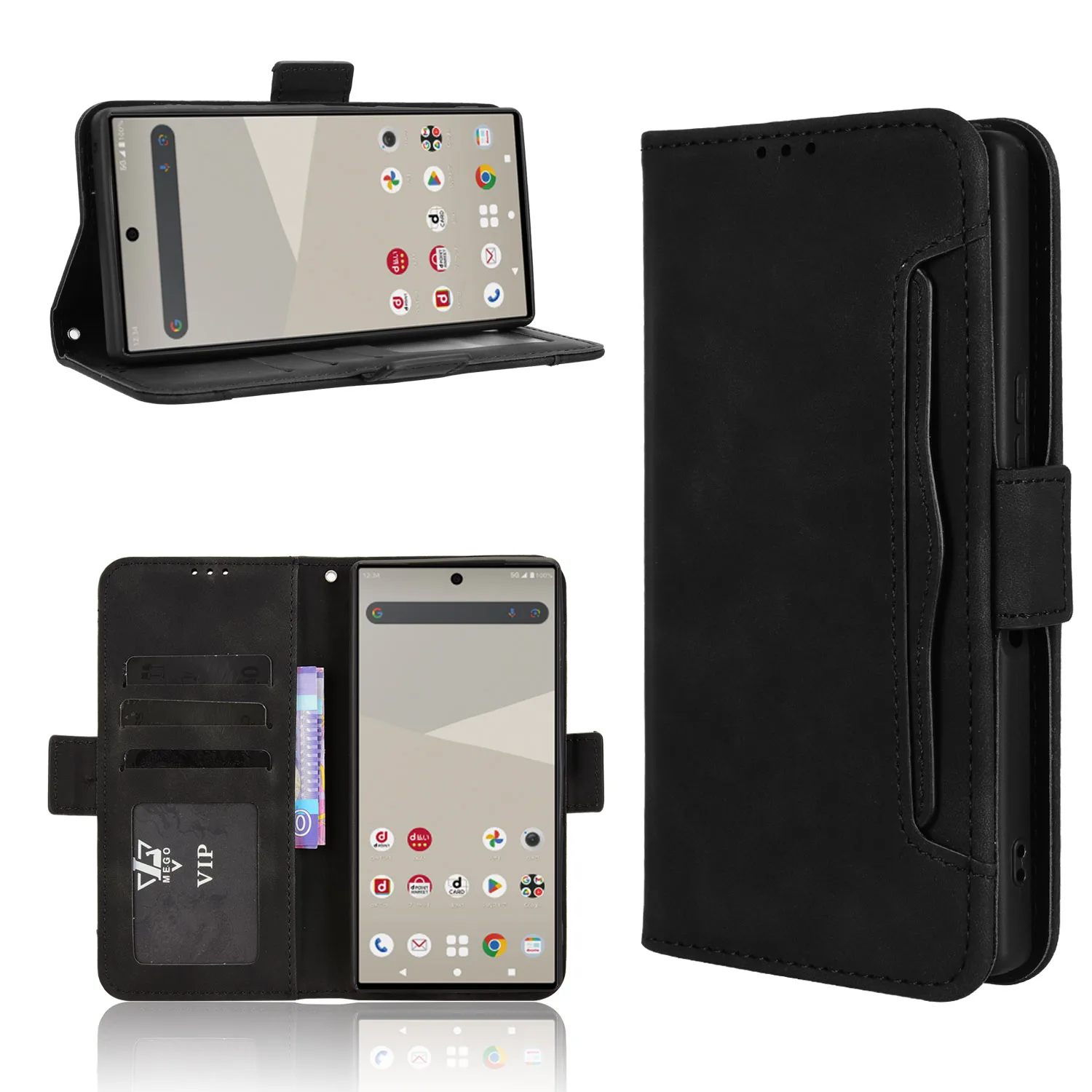 

Leather Case For Sharp Aquos R10 9 8 7 6 Pro Strong Magnet Case Flip Magnetic Wallet Flip Cover