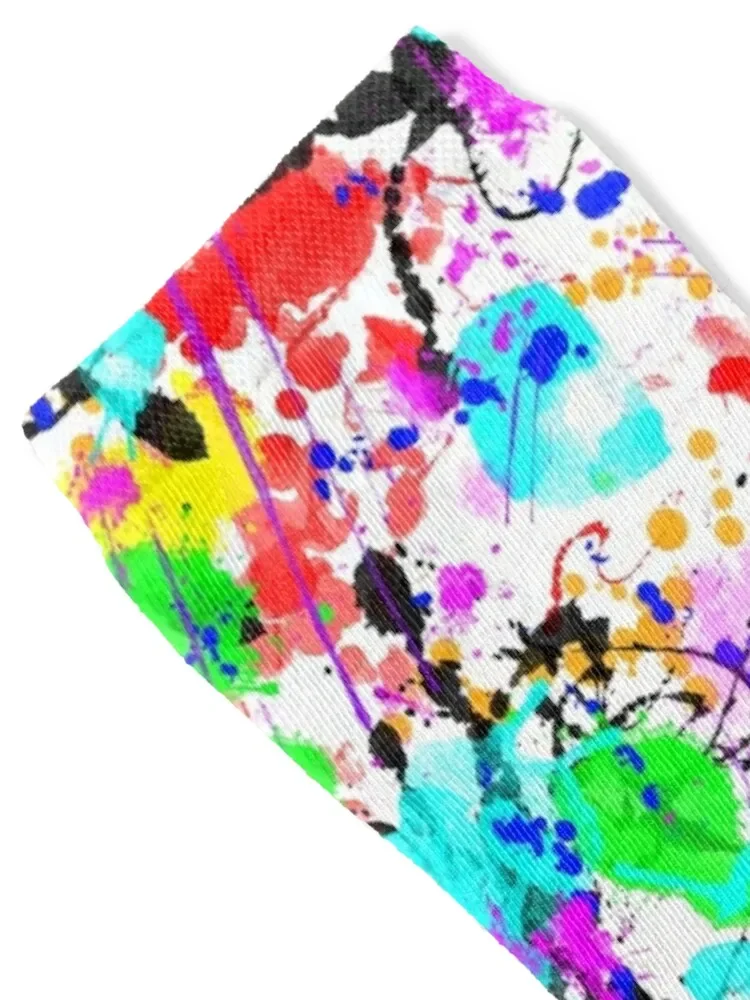 Watercolor splatter effect, neon colors Socks Crossfit ankle Sports loose Socks Man Women's