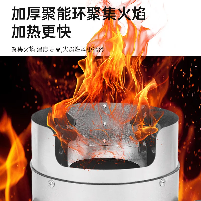 New Stainless Steel, Smokeless, Household & Portable Outdoor Wood-Fueled Picnic
