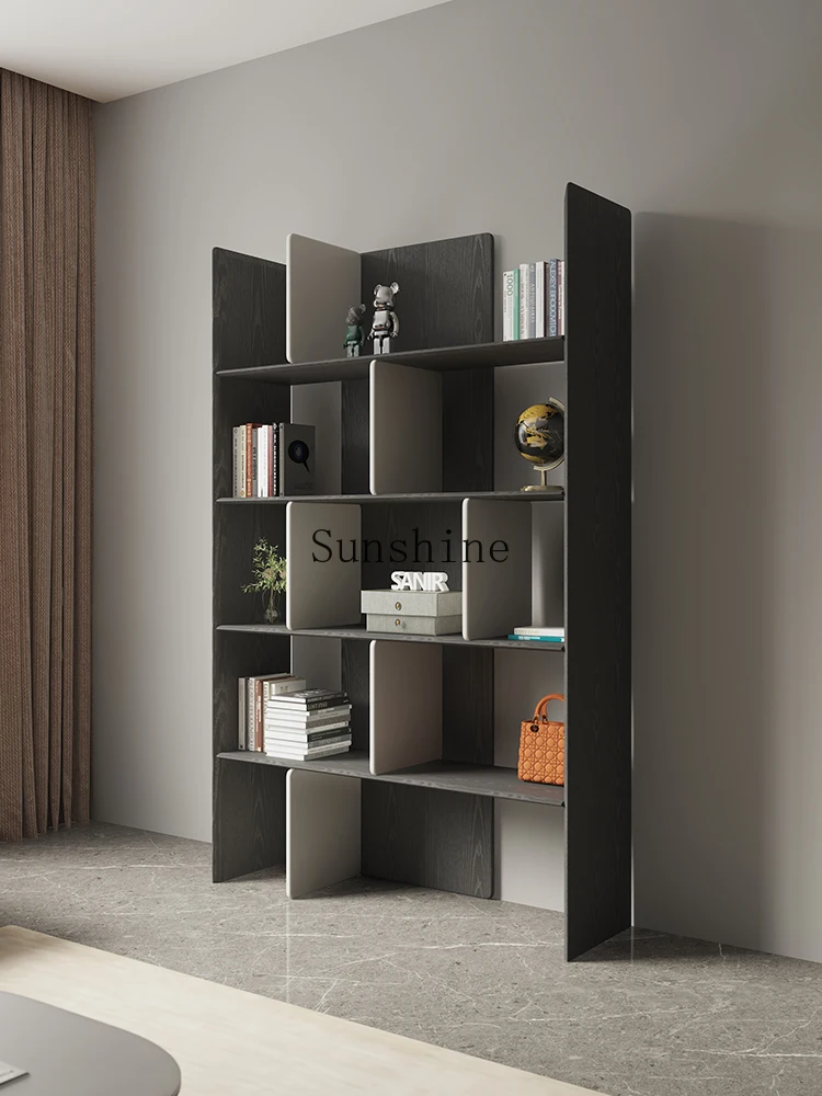 Italian high-end shelves, living room, villa, large flat-floor study, bookshelf