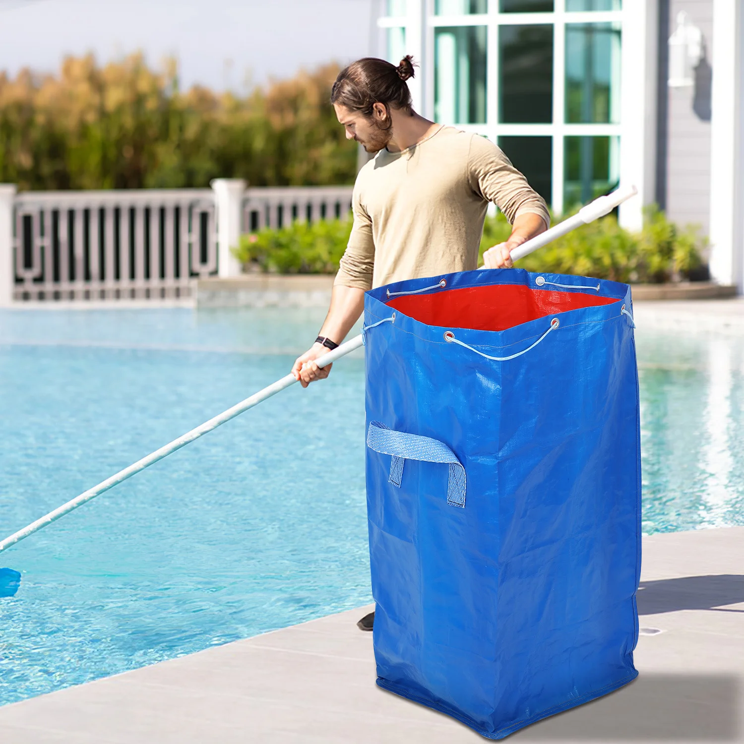 حقيبة تخزين بغطاء حمام السباحة ذات سعة كبيرة جدًا من القماش الخشن لتحريك التعبئة وتنظيم الملابس والفراش وحقيبة كبيرة جدًا للتحريك #2