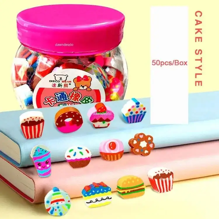 محايات مطاطية صغيرة كاواي لطيفة على شكل حيوانات وفواكه، محايات أقلام رصاص إبداعية للأطفال، لوازم مكتبية للطلاب