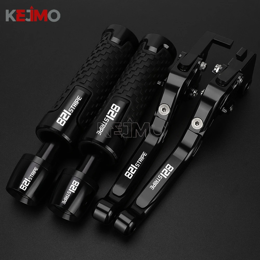 

821 StRipe 821StRipe 2014 2015 2016 2017 Accessories Motor Handlebar Grips Handle Ends Adjustable Brake Clutch Levers FOR ducati