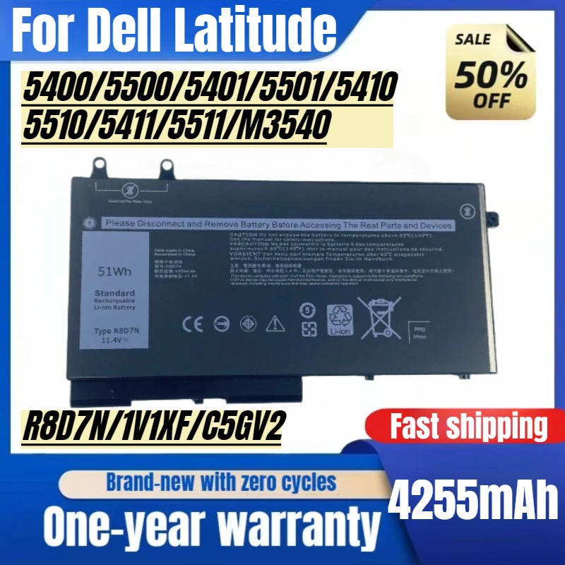 

For Dell R8D7N Precision M3540 1V1XF 3550 Latitude 5400 5500 5401 5501 5410 5510 5411 5511 Laptop Battery