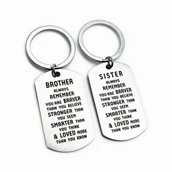 Brother Sister Diy Stainless Steel Keyring Key Chain Charms Women Jewelry Accessories Pendant Gifts Fashion