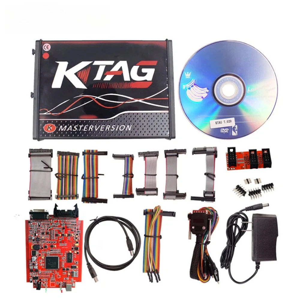 Latest V2.23 KTAG ECU Programming Tool Firmware V7.020 KTAG Master Version Red PCB Circuit Board With Unlimited Token
