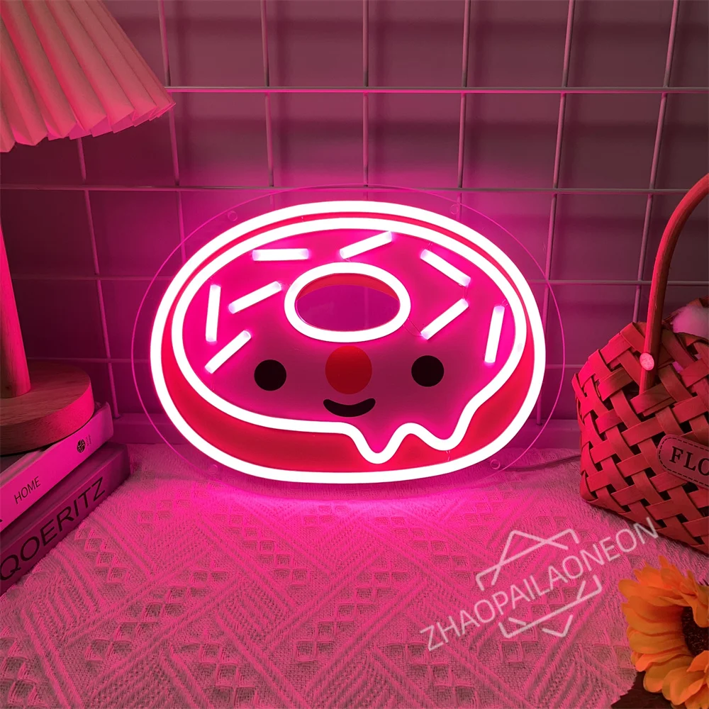 Donut Neon Signs LED Neon Light Sign Indoor Decor Dessert Shop Restaurant Bar Nightclub Beach Store Coffee Bar Wall Decors