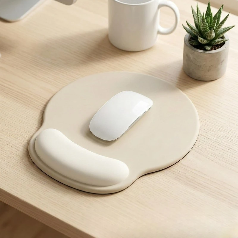 Silicone Mouse Pad Silicone Wrist Rest Mouse Pad - Simple Solid Color Soft Silicone Hand Pillow Wrist Support for Office Mouse