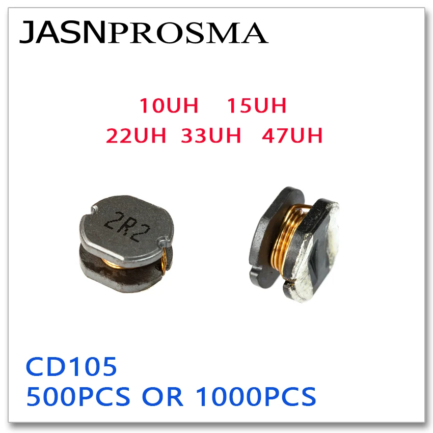 JASNPROSMA SMD Power Inductor CD105 500PCS 1000PCS 10UH 15UH 22UH 33UH 47UH 100 150 220 330 470 9*10*5.8mm New high quality