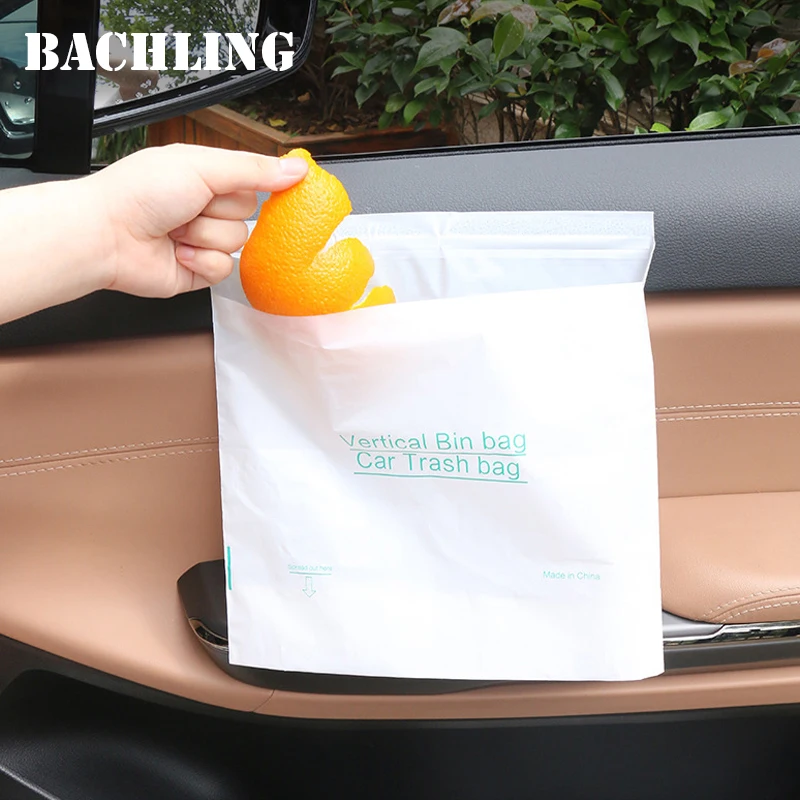 40PCS Car Mounted Garbage Bag Sticker Disposable Garbage Bag Traceless Pasting Cleaning Bag Automatic Armrest Box Trash Can