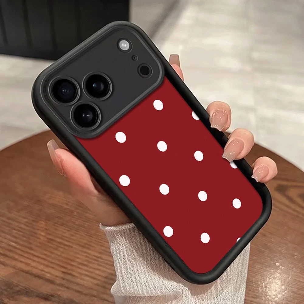 Burgunderrot-weiße Polka-Dots-Handyhülle mit Trageband für Samsung Galaxy Note 20 Ultra S24 S25 S26 Plus S24 FE S23 S24 S25 Ultra Cover – Detail 6