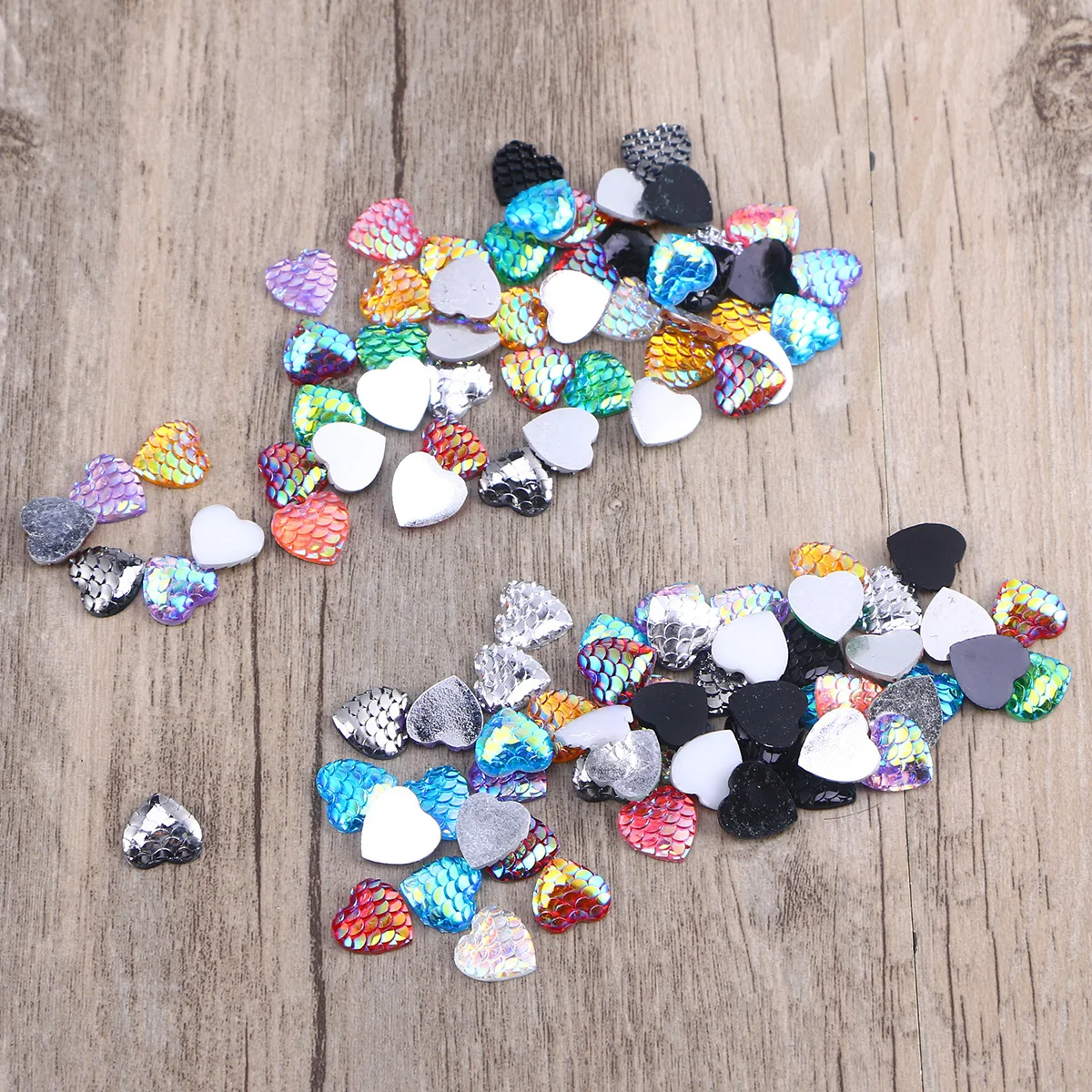 

100pcs 12Mm Resin Mermaid Scale Iridescent Cabochons Flat Back Diy Jewelry Accessories Bracelet Necklace Making Craft Decoration