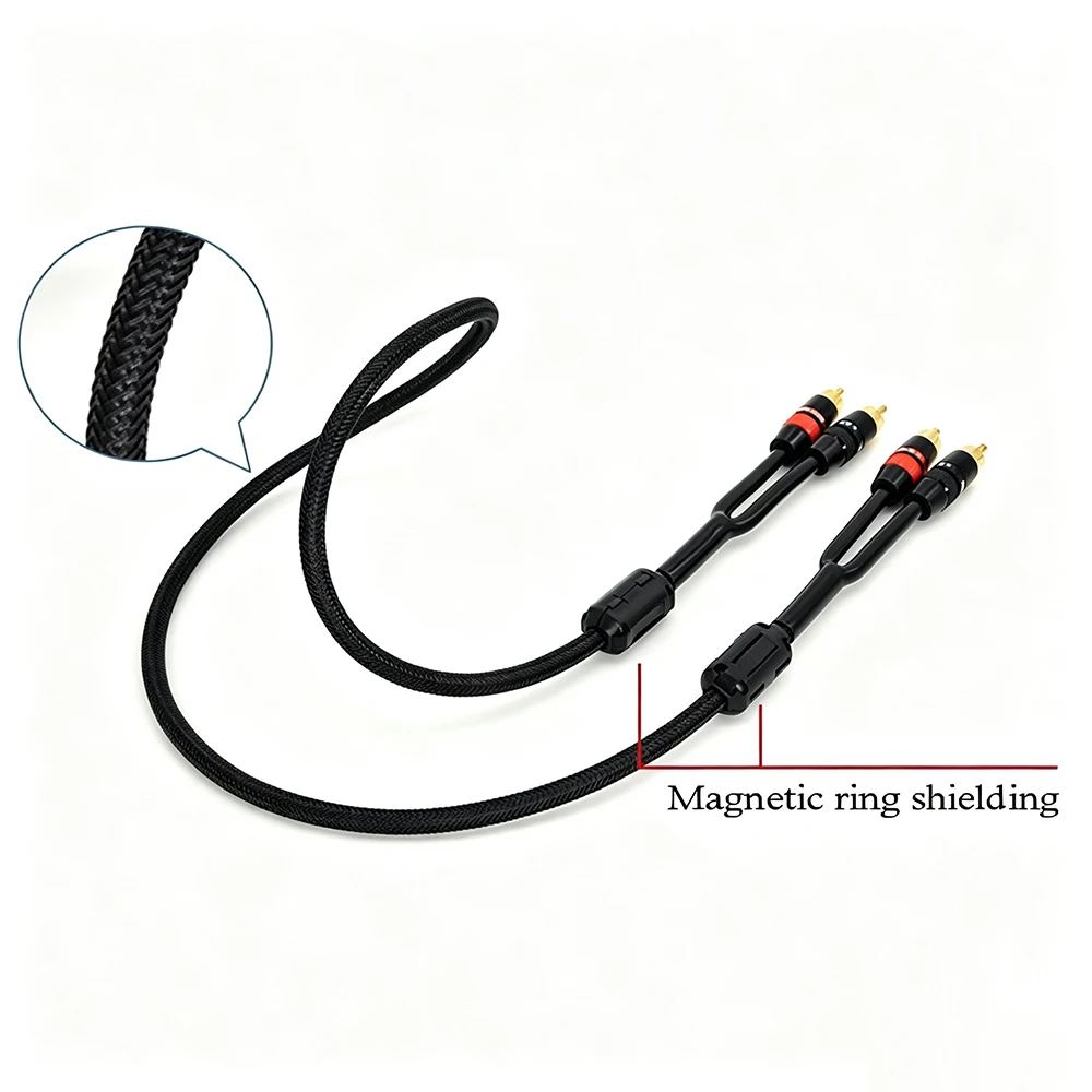 Curved plug RCA cable for CD audio power amplifier cable and audio speaker of TV MP3 PALYER audio line cables
