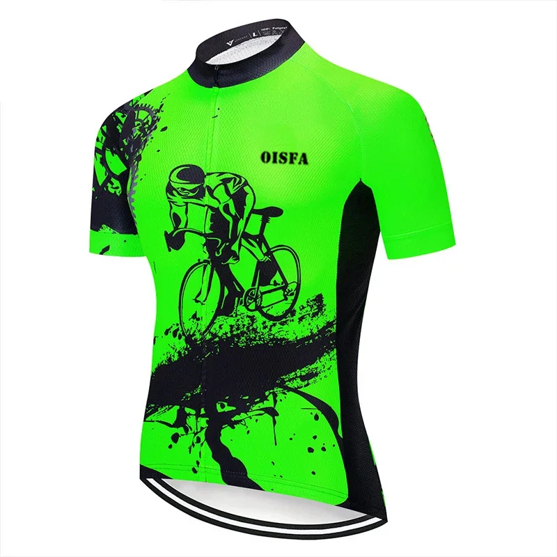 Oisfa Quick Dry Cycling Jersey Summer Men Racing Outdoor Clothing Ropa Ciclismo Short Sleeve MTB Bike Shirt Maillot Ciclismo