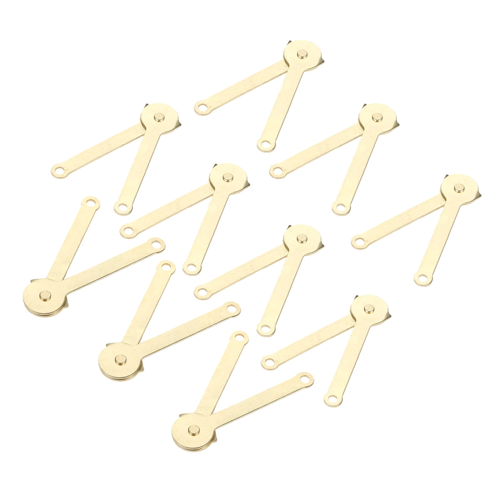 DRELD 10Pcs 68mm Support Hinges Furniture Fitting Box Display Cabinet Door Kitchen Cupboard Hinges Lid Stays with Screws