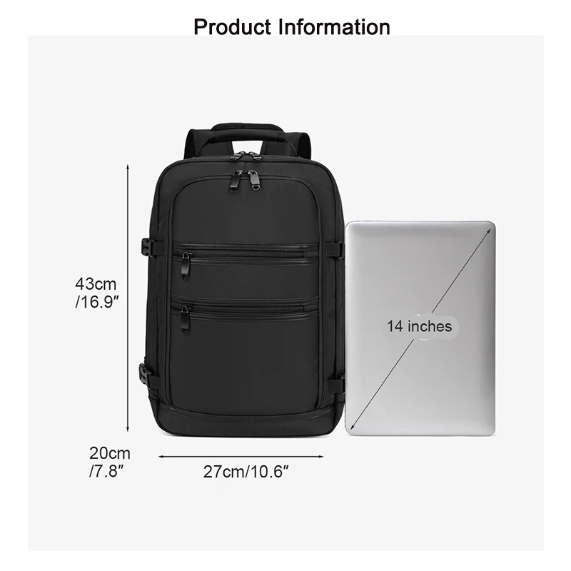 Geestock Women Backpack Travel Cabin Airplane Backpack Travel Cabin Hand Luggage Handbag Men Backpack Notebook 15.6“ Laptop Bag