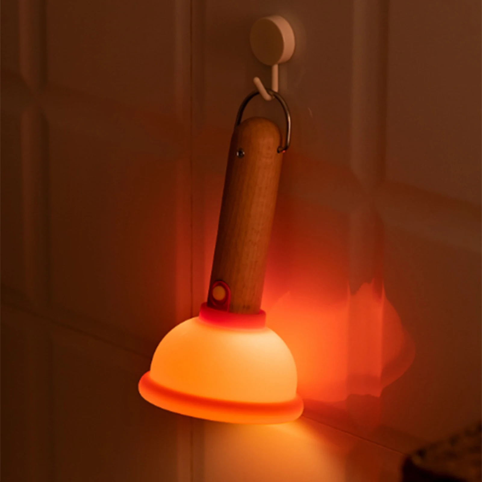 Mini Plungers Funny Night Light Portable Dimmable Rechargeable Lamp for Adults Kids Bedroom Bathroom