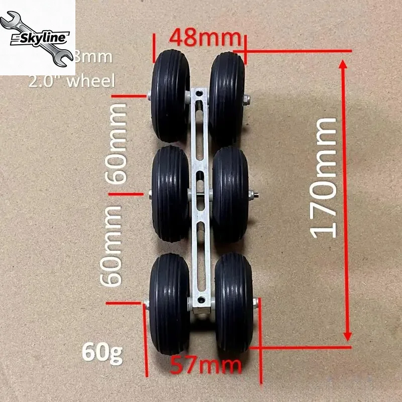 Height 130 140 150 160mm PU or EVA 6 Wheels Damping Landing Gear for RC Plane DIY Airplane Models Airliner Airbus Spare Parts