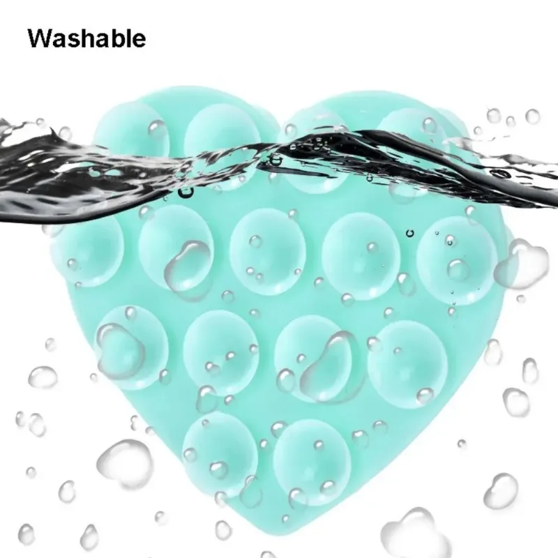 Double Sided Heart-shaped Silicone Rubber Magnetic Suction Cup Phone Holder Washable for iPhone Samsung Xiaomi Smartphone Mount
