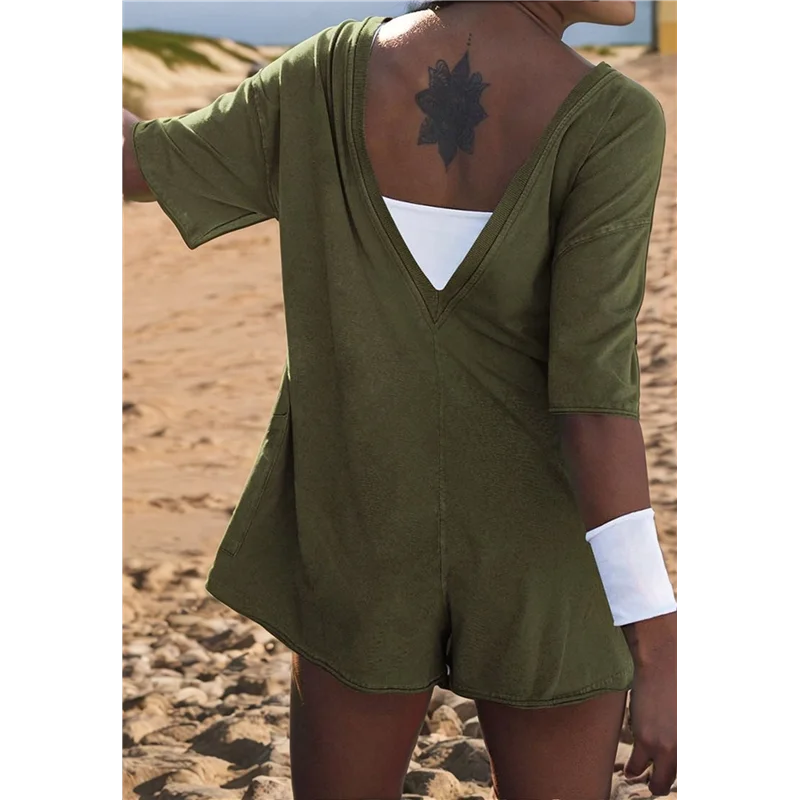 【SEE】 Abito da maglietta estivo casual da donna Abito elastico a maniche corte allentato con tasca per donna