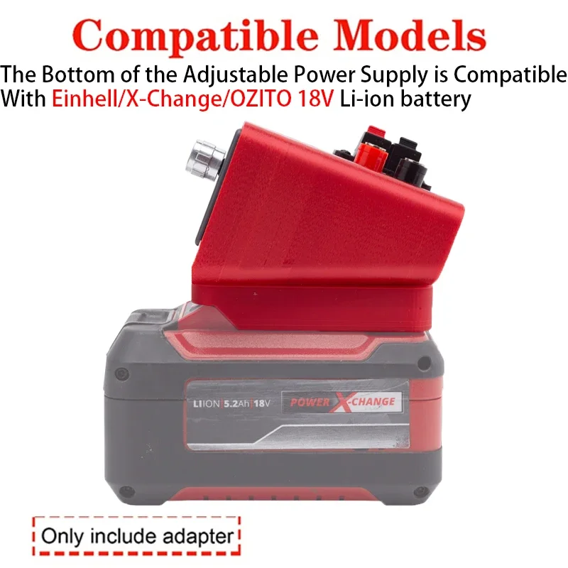 Alimentatore regolabile CNC per batteria agli ioni di litio Einhell/X-Change/OZITO 18V Adattatore controllo tensione Alimentatore CC regolabile CNC