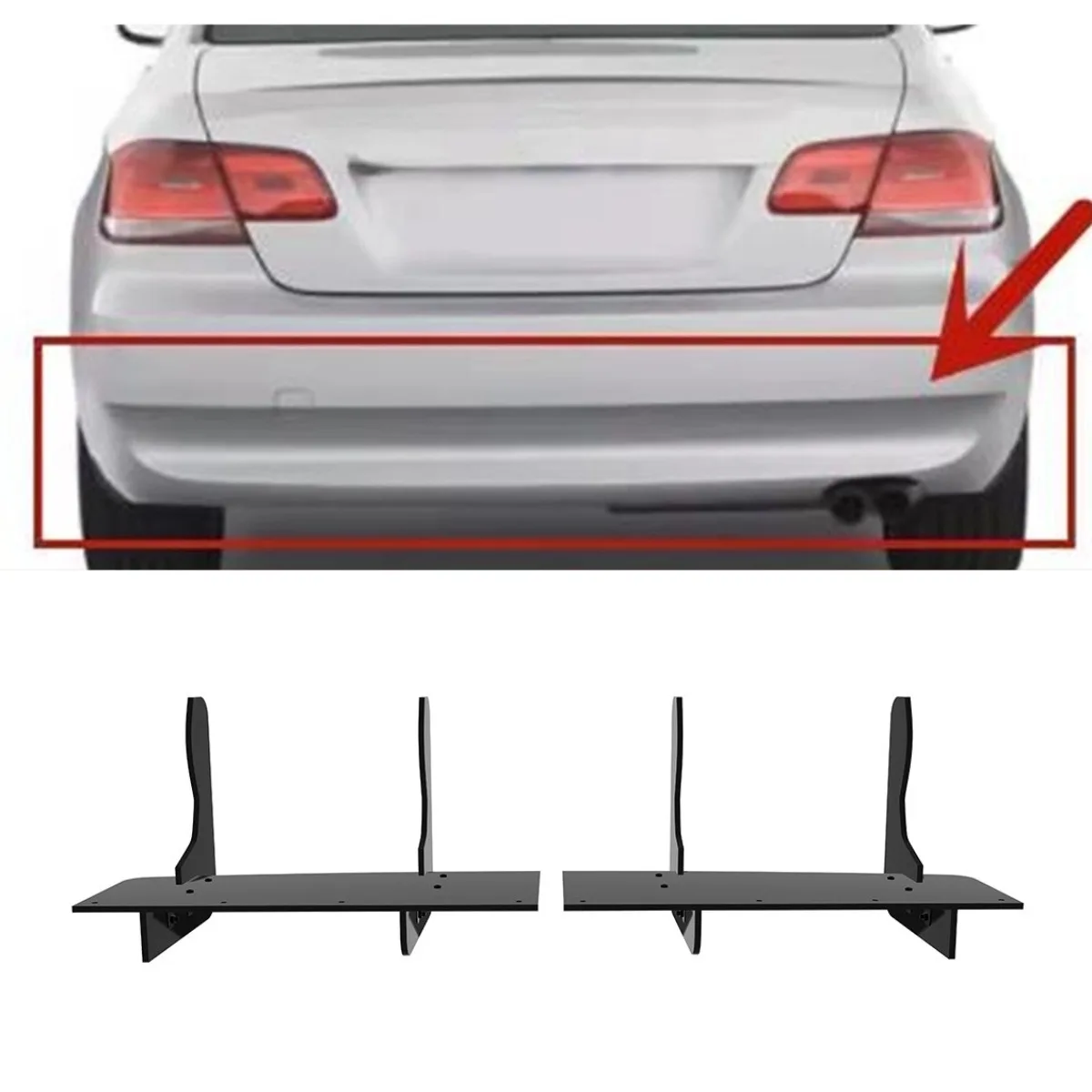 

For BMW 3 Series 318i E90 E92 2007-2009 Car Rear Bumper Spoiler Lip Diffuser Modification Part Bumper Protector Car Accessories