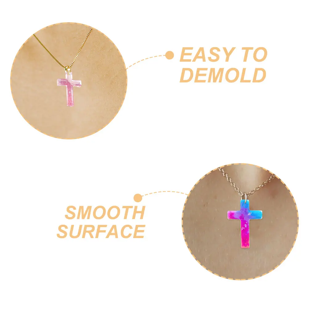 5 قطعة قالب قلادة الصليب السيليكون DIY بها بنفسك صنع المجوهرات الراتنج الحرف قلادة حلية لوازم قالب الصب الزخرفية #1