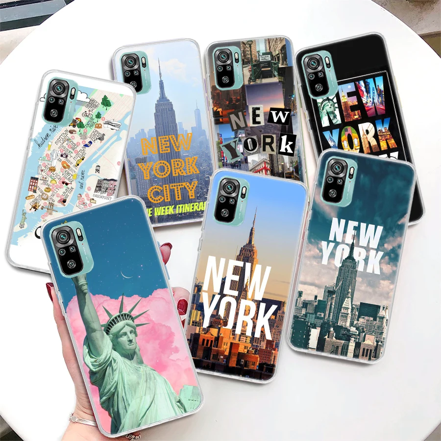 NYC New York City Coque Phone Case For Xiaomi Redmi Note 13 14 12S 12 11S 11T 11E Pro Plus 11 10 10S 4G 5G 14Pro Soft Silicone C