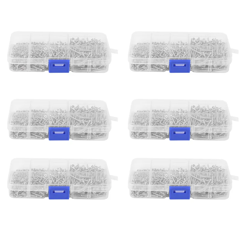 

B28C-4800Pcs Stainless Steel Self Tapping Screw Assortment Kit Lock Nut Wood Thread Nail Screw Sets M2