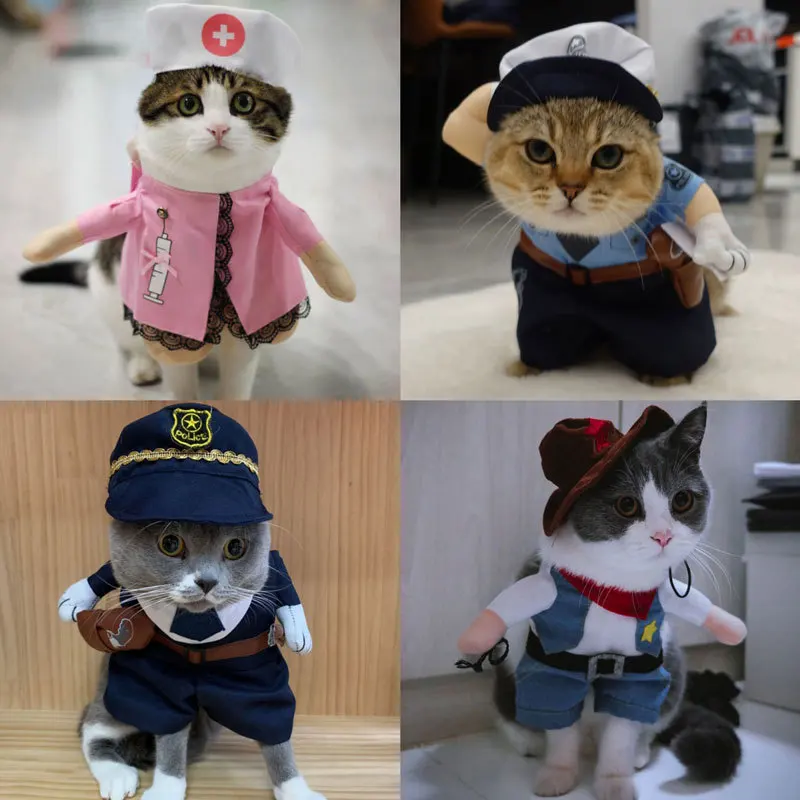 

Funny Standing Pet Costume，3D Stuffed Hilarious Animal Outfit for Dogs Cats， Creative Cosplay Spring Fall Clothes for Small Pets
