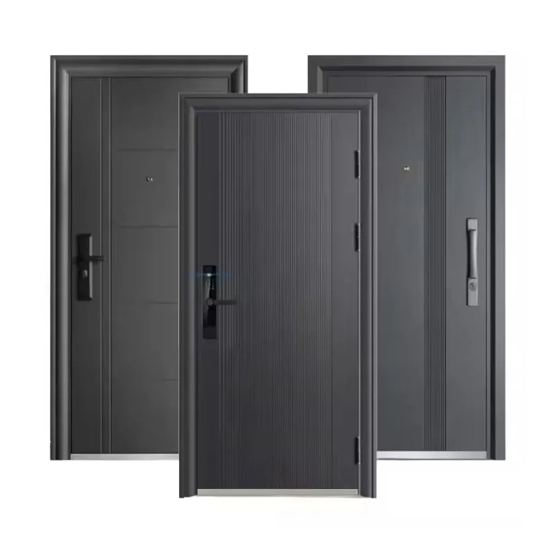 

Chinese factory exterior steel entrance security door simple design steel door modern house steel door