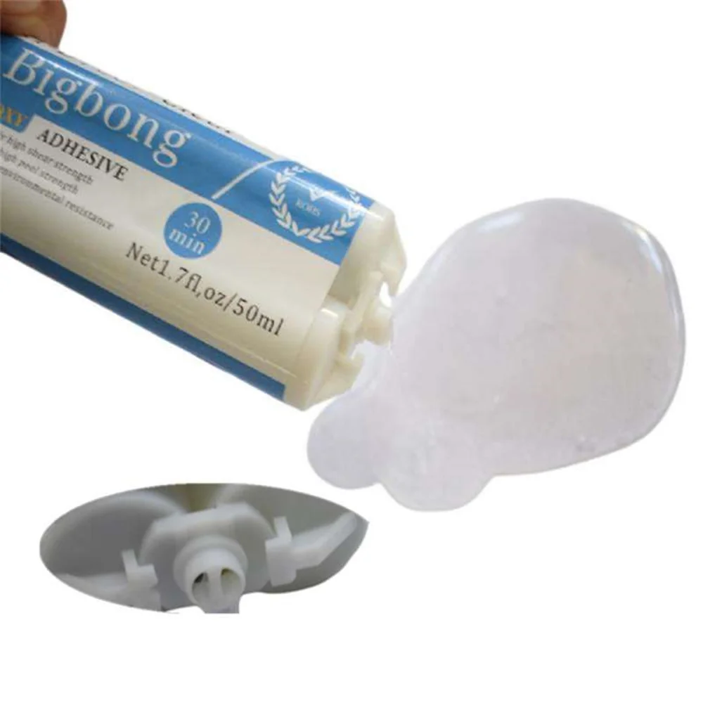 Transparenter 5-Minuten-AB-Kleber 50ml 1:1 Epoxidharz-Klebstoffe & 2 Stück Mischdüsen für Kunststoff-, Metall-, Keramik-, Holz- und Glasverbindungen – Detail 5
