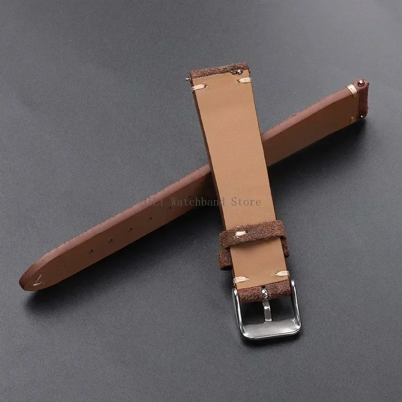 14mm 16mm 18mm 20mm 22mm Quick Release Soft Suede Strap Sport Wristband Brown Watch Bands Women&Men Calfskin Bracelets Accessory
